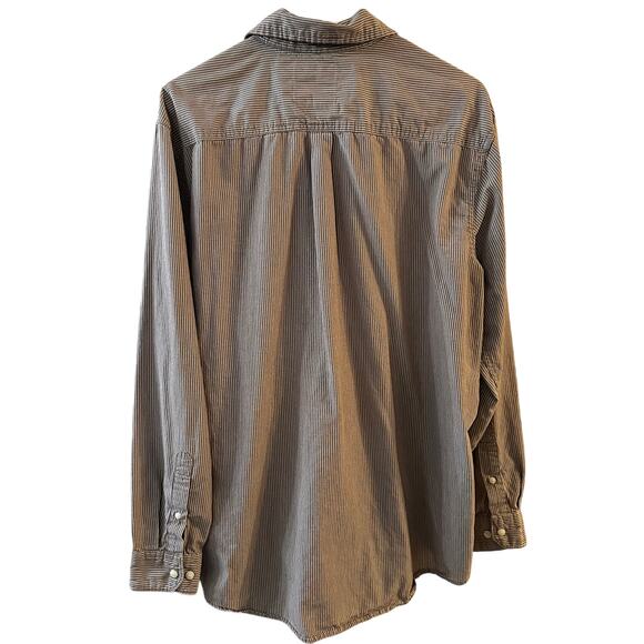 Wrangler Jeans Co Men's Striped Vintage Was Button Up Shirt Large - Picture 7 of 7